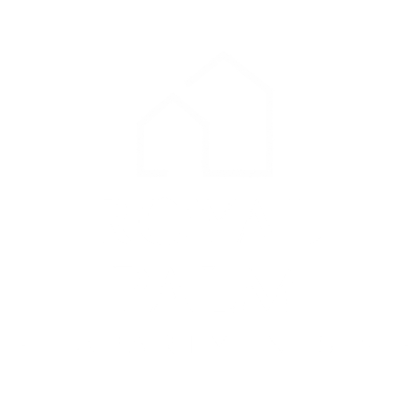 A logo for Royal Palm Apartments is displayed.